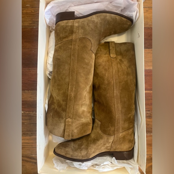 Sezane Brown Suede Heeled Boots - Picture 7 of 7